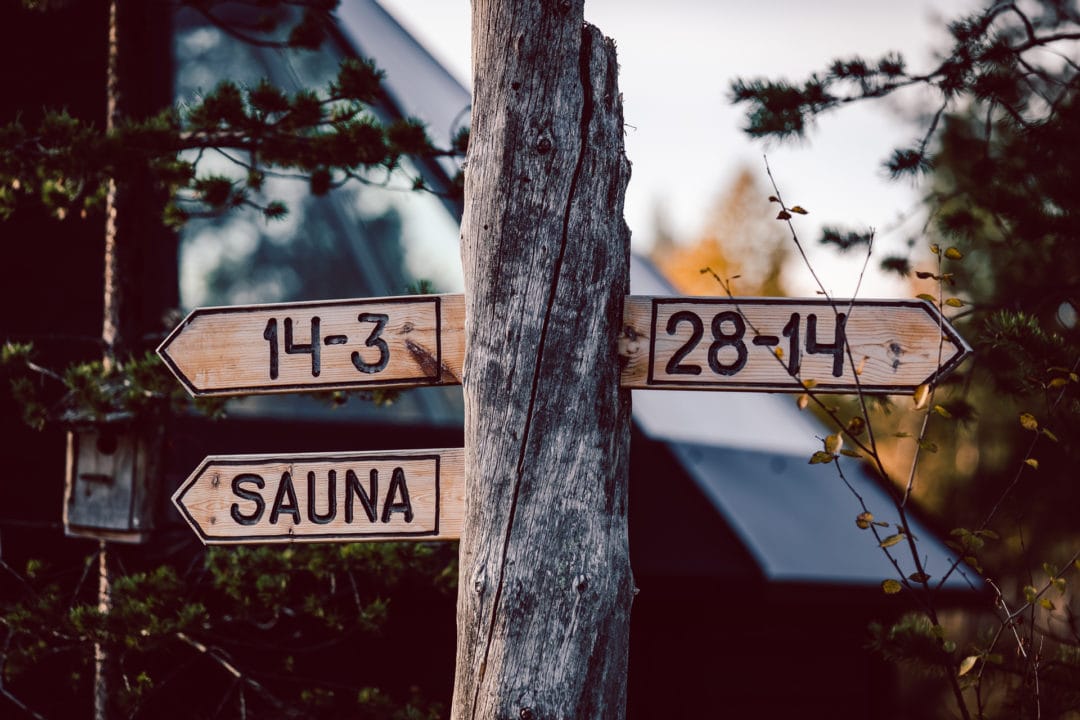 Autumn vacation trip at Aurora Village Ivalo Lapland Finland.