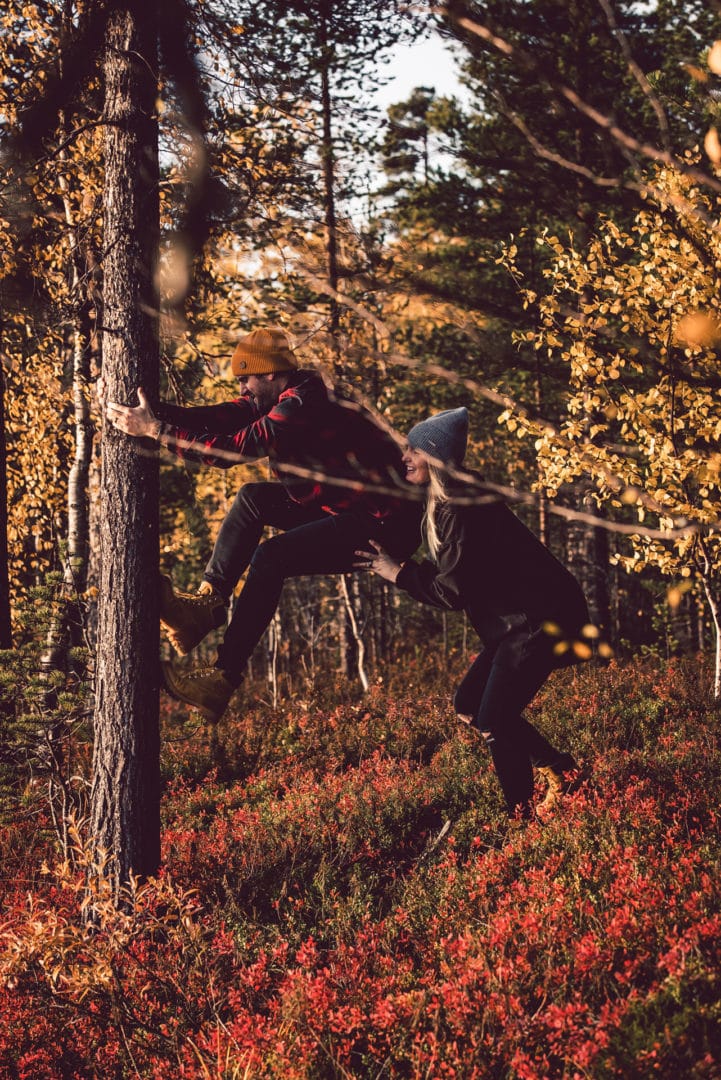 Something went wrong! Playing and anjoying in nature. Ruska holiday at Aurora Village Ivalo Lapland Finland.