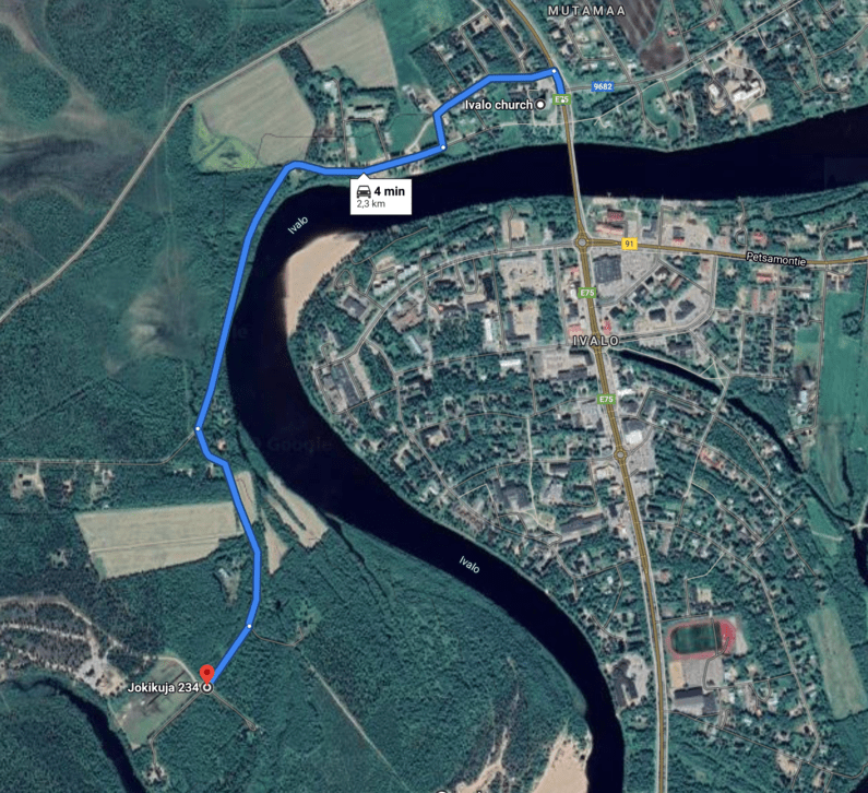Kartta Ivalosta Aurora Villageen
