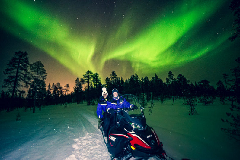 Snowmobile Lapland Northern Lights