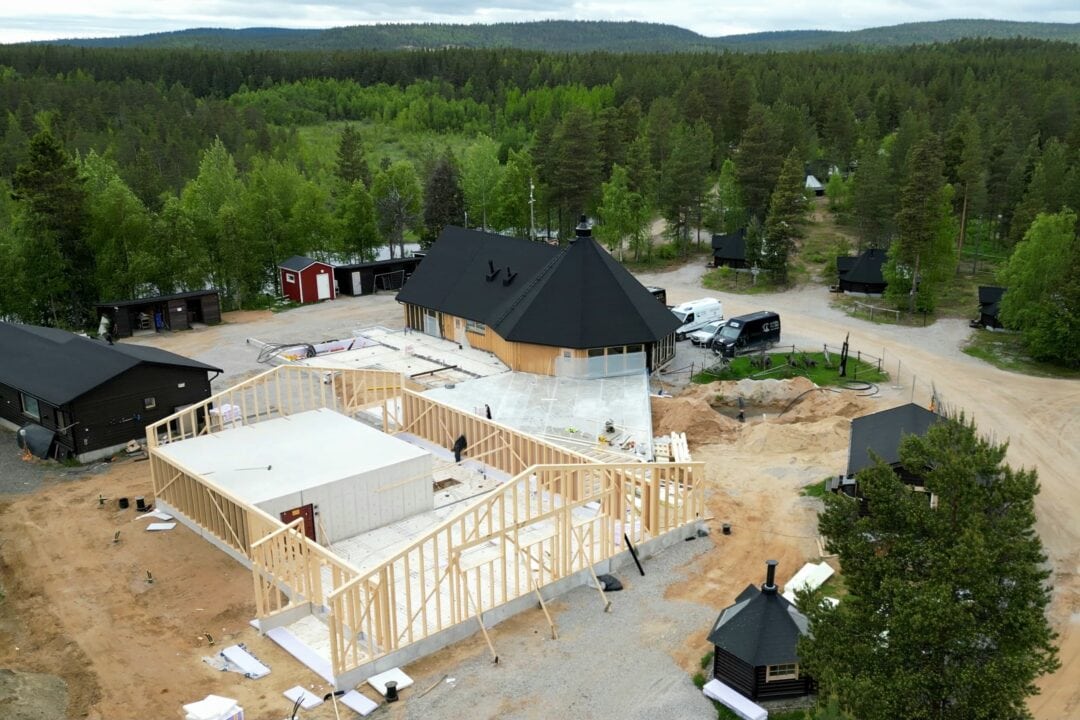Aurora Village expansion project aerial photo taken in June 2025