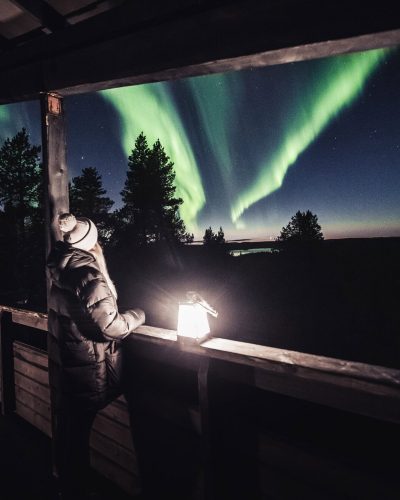 See Northern Lights at Aurora Village Ivalo Lapland Finland.